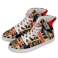 Guitar Typography Men s Hi-top Skate Sneakers by Sapixe