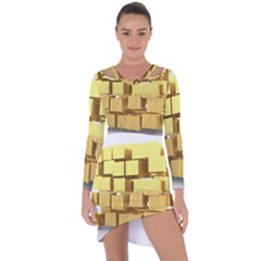 Gold Bars Feingold Bank Asymmetric Cut-out Shift Dress by Sapixe