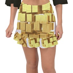 Gold Bars Feingold Bank Fishtail Mini Chiffon Skirt by Sapixe