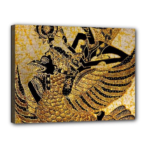 Golden Colorful The Beautiful Of Art Indonesian Batik Pattern Canvas 16  X 12  by Sapixe