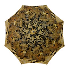 Golden Colorful The Beautiful Of Art Indonesian Batik Pattern Golf Umbrellas by Sapixe