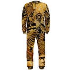 Golden Colorful The Beautiful Of Art Indonesian Batik Pattern Onepiece Jumpsuit (men)  by Sapixe