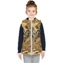 Golden Colorful The Beautiful Of Art Indonesian Batik Pattern Kid s Hooded Puffer Vest View1