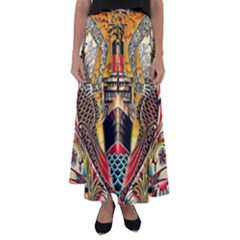 Hail Fine Art Print Flared Maxi Skirt by Sapixe