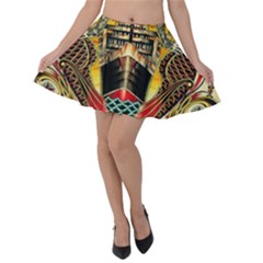 Hail Fine Art Print Velvet Skater Skirt by Sapixe