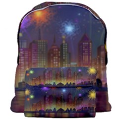 Happy Birthday Independence Day Celebration In New York City Night Fireworks Us Giant Full Print Backpack by Sapixe