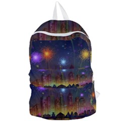 Happy Birthday Independence Day Celebration In New York City Night Fireworks Us Foldable Lightweight Backpack by Sapixe