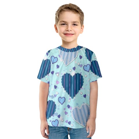 Hearts Pattern Paper Wallpaper Kids  Sport Mesh Tee by Sapixe