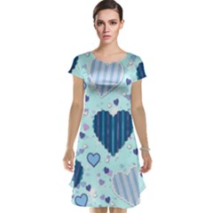 Hearts Pattern Paper Wallpaper Cap Sleeve Nightdress by Sapixe