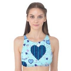 Hearts Pattern Paper Wallpaper Tank Bikini Top by Sapixe