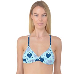 Hearts Pattern Paper Wallpaper Reversible Tri Bikini Top by Sapixe