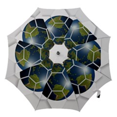 Hexagon Diamond Earth Globe Hook Handle Umbrellas (medium) by Sapixe