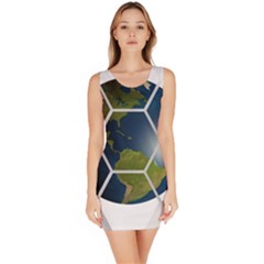 Hexagon Diamond Earth Globe Bodycon Dress by Sapixe