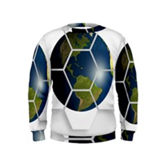 Hexagon Diamond Earth Globe Kids  Sweatshirt by Sapixe