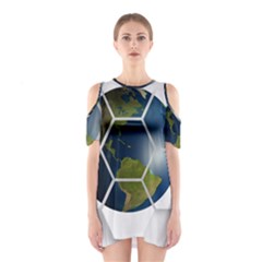 Hexagon Diamond Earth Globe Shoulder Cutout One Piece by Sapixe