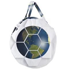 Hexagon Diamond Earth Globe Giant Round Zipper Tote by Sapixe