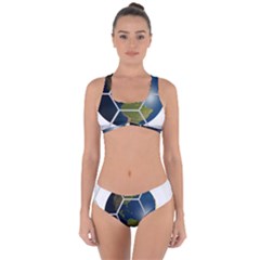 Hexagon Diamond Earth Globe Criss Cross Bikini Set by Sapixe