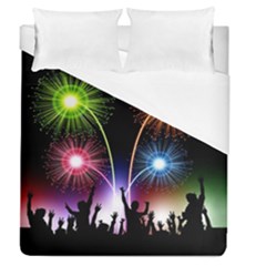 Happy New Year 2017 Celebration Animated 3d Duvet Cover (queen Size) by Sapixe