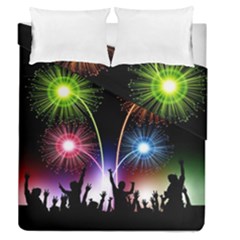 Happy New Year 2017 Celebration Animated 3d Duvet Cover Double Side (queen Size) by Sapixe