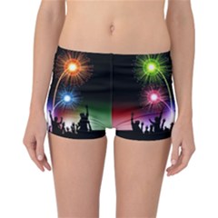 Happy New Year 2017 Celebration Animated 3d Reversible Boyleg Bikini Bottoms by Sapixe