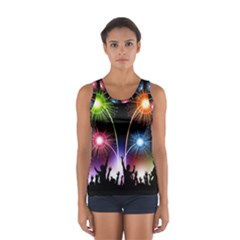 Happy New Year 2017 Celebration Animated 3d Sport Tank Top  by Sapixe