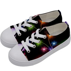 Happy New Year 2017 Celebration Animated 3d Kids  Low Top Canvas Sneakers by Sapixe