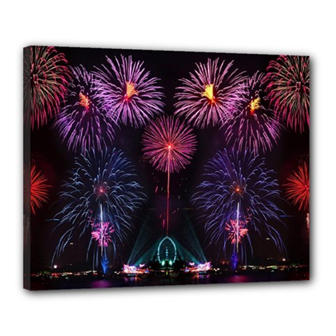 Happy New Year New Years Eve Fireworks In Australia Canvas 20  X 16  by Sapixe