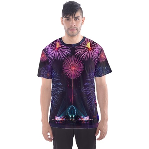 Happy New Year New Years Eve Fireworks In Australia Men s Sports Mesh Tee by Sapixe