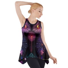 Happy New Year New Years Eve Fireworks In Australia Side Drop Tank Tunic by Sapixe