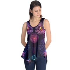 Happy New Year New Years Eve Fireworks In Australia Sleeveless Tunic by Sapixe