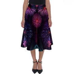 Happy New Year New Years Eve Fireworks In Australia Perfect Length Midi Skirt by Sapixe