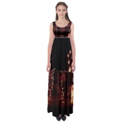 Holiday Lights Christmas Yard Decorations Empire Waist Maxi Dress by Sapixe