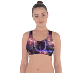 Happy New Year Clock Time Fireworks Pictures Cross String Back Sports Bra by Sapixe