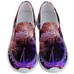 Happy New Year Clock Time Fireworks Pictures Men s Lightweight Slip Ons by Sapixe