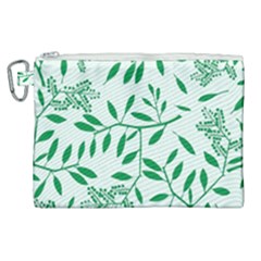 Leaves Foliage Green Wallpaper Canvas Cosmetic Bag (xl) by Sapixe