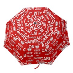 Keep Calm And Carry On Folding Umbrellas