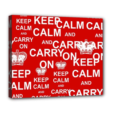 Keep Calm And Carry On Deluxe Canvas 24  X 20   by Sapixe