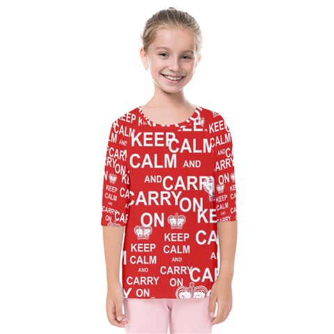 Keep Calm And Carry On Kids  Quarter Sleeve Raglan Tee by Sapixe