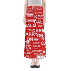 Keep Calm And Carry On Full Length Maxi Skirt by Sapixe