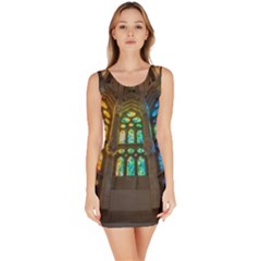 Leopard Barcelona Stained Glass Colorful Glass Bodycon Dress by Sapixe