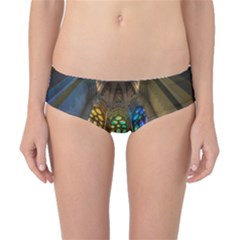 Leopard Barcelona Stained Glass Colorful Glass Classic Bikini Bottoms by Sapixe