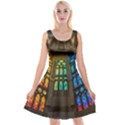 Leopard Barcelona Stained Glass Colorful Glass Reversible Velvet Sleeveless Dress View1