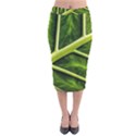 Leaf Dark Green Velvet Midi Pencil Skirt View1