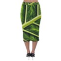 Leaf Dark Green Velvet Midi Pencil Skirt View2