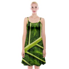 Leaf Dark Green Spaghetti Strap Velvet Dress by Sapixe