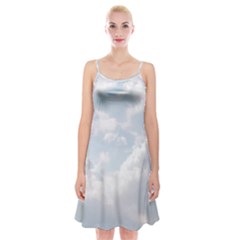 Light Nature Sky Sunny Clouds Spaghetti Strap Velvet Dress by Sapixe