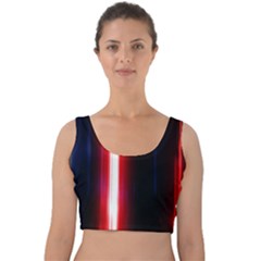 Lights Pattern Velvet Crop Top by Sapixe