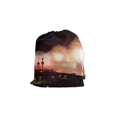 Kuwait Liberation Day National Day Fireworks Drawstring Pouches (small)  by Sapixe