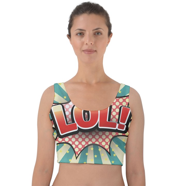 Lol Comic Speech Bubble  Vector Illustration Velvet Crop Top