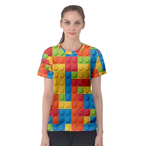 Lego Bricks Pattern Women s Sport Mesh Tee by Sapixe